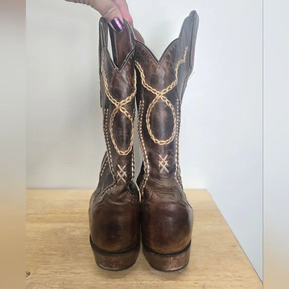 Dan Post Men's Albany Distressed Leather Cowboy Boots Sz 9 EW Western - Picture 5 of 10